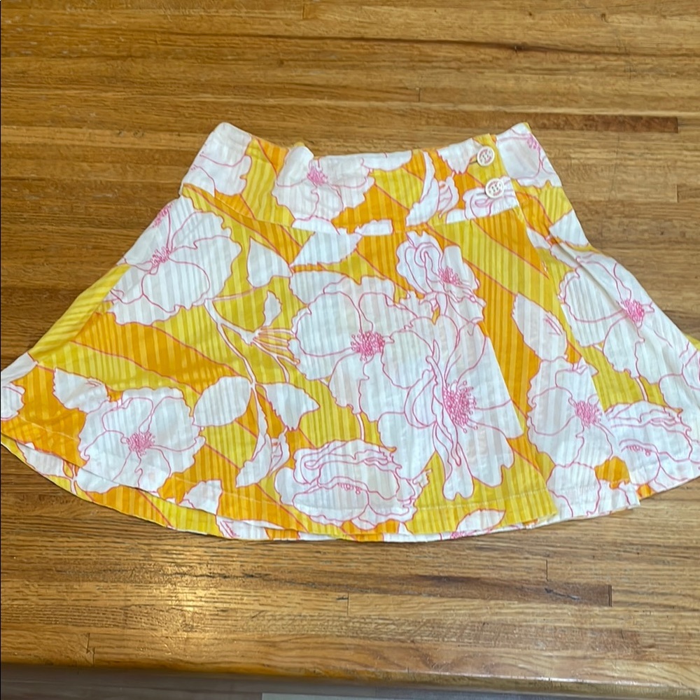 Tommy Hilfiger Tommy Jeans Floral Yellow Pink and White Women/Juniors Wrap Skirt